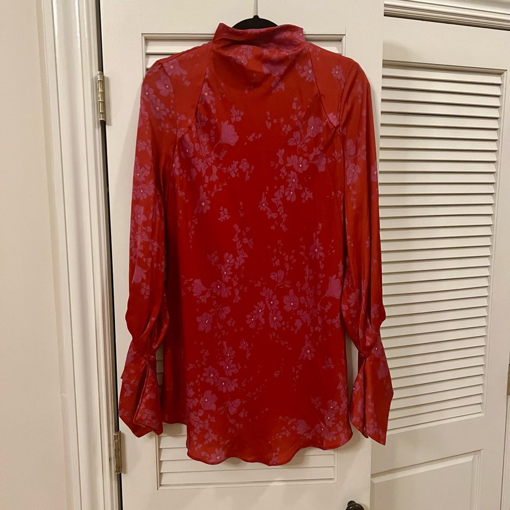 Free People Satin Mini Dress in Red